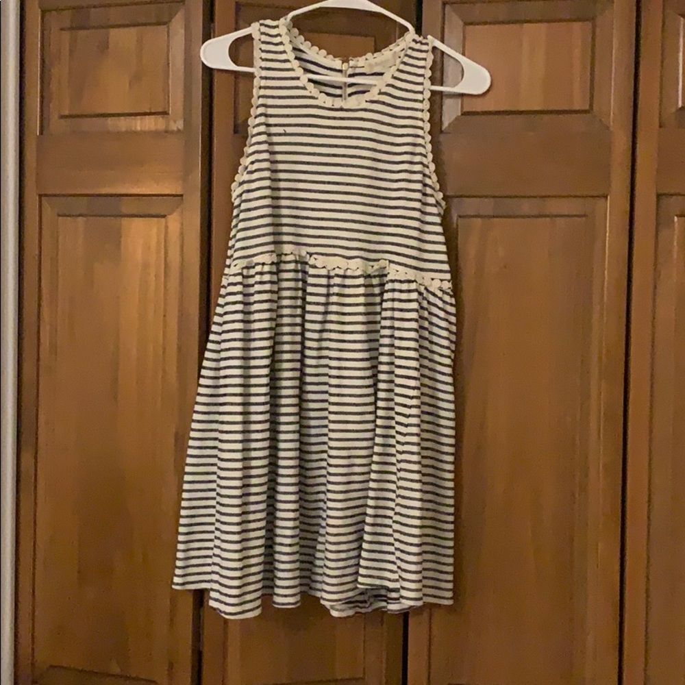 Striped a-line babydoll dress pants with zipper